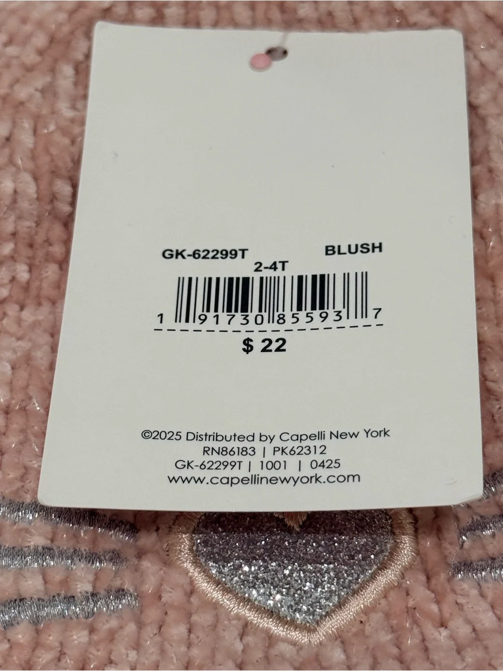 Capelli New York Kids' Beanie With Faux Fur  & Mittens Set in blush size 2-4T